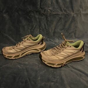 Hoka women’s  tan and Green Athletic Shoes